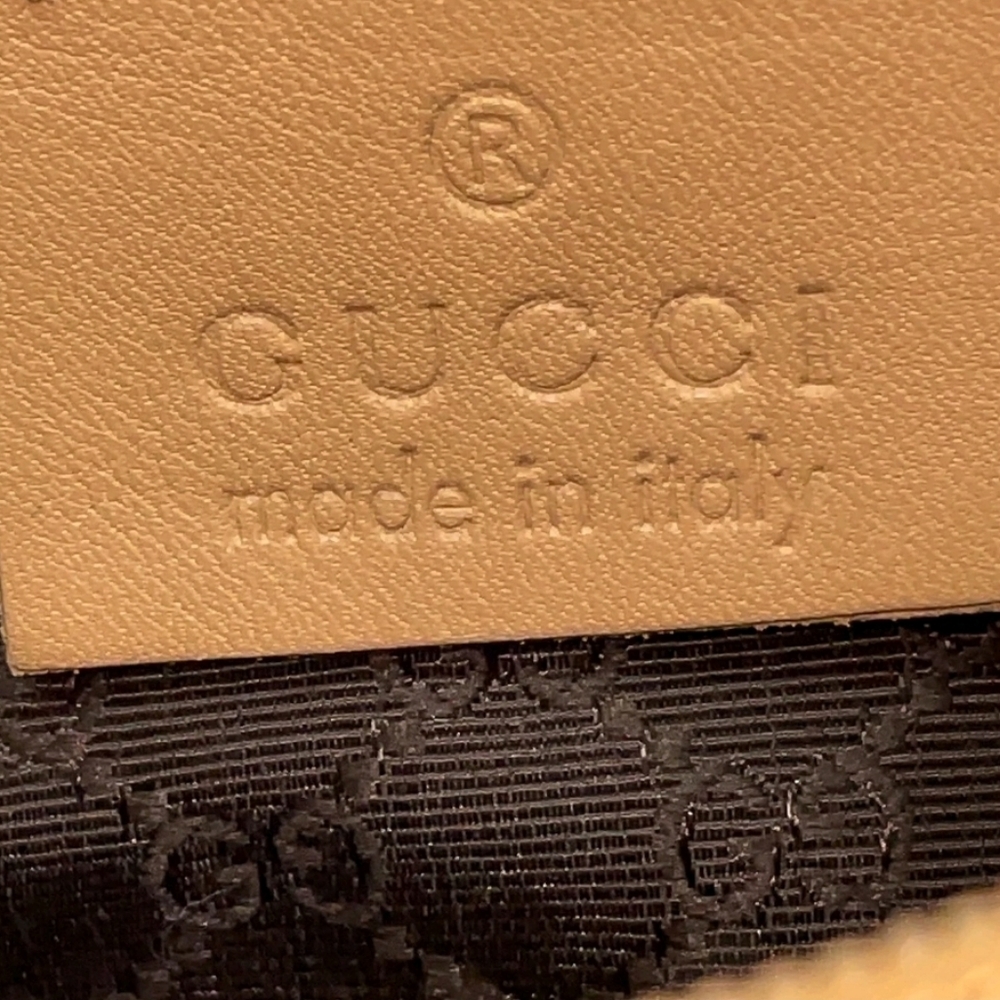 Auth Gucci GG Plate Hianvas Leather Beige White Mini Pouch BAG - Picture 15 of 16